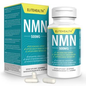 ELITE HEALTH NMN 500 mg Vegano 60 Cápsulas por frasco Suministro para 2 Meses